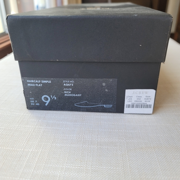 New! J.Crew Sz 9.5 Carolyn Mule Flats Shoes Leopard Calf-Hair - Picture 2 of 8